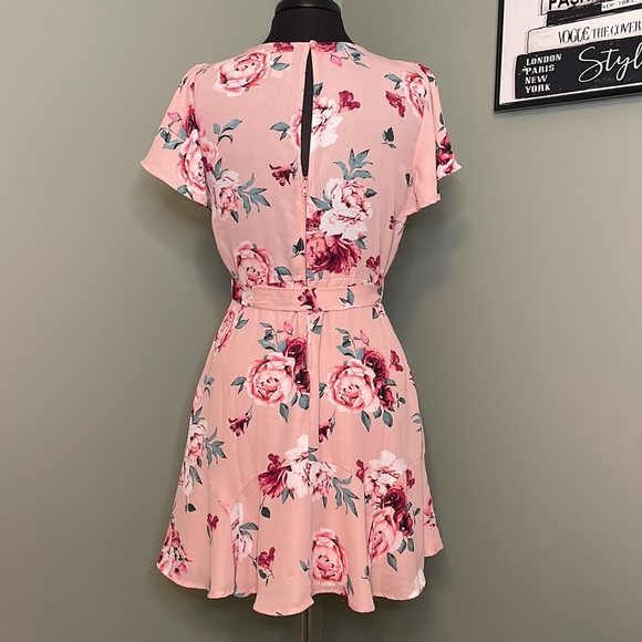 Blue Rain Pink Floral Women’s Dress Size Large - Picture 6 of 11